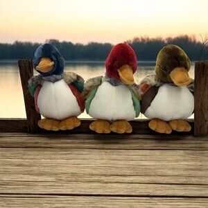 Plush Mallard Duck Stuffed Animal - lot‎ of 3 Different EUC Colorful Clean Rare